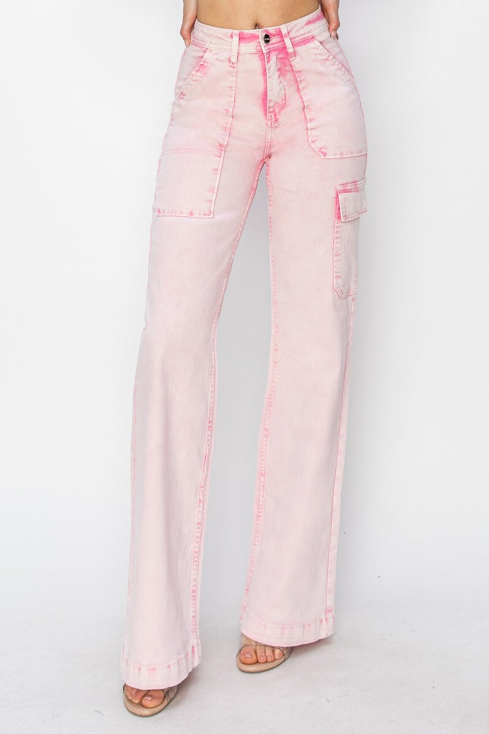RISEN Full Size High Rise Cargo Pocket Jeans - Classique Collection