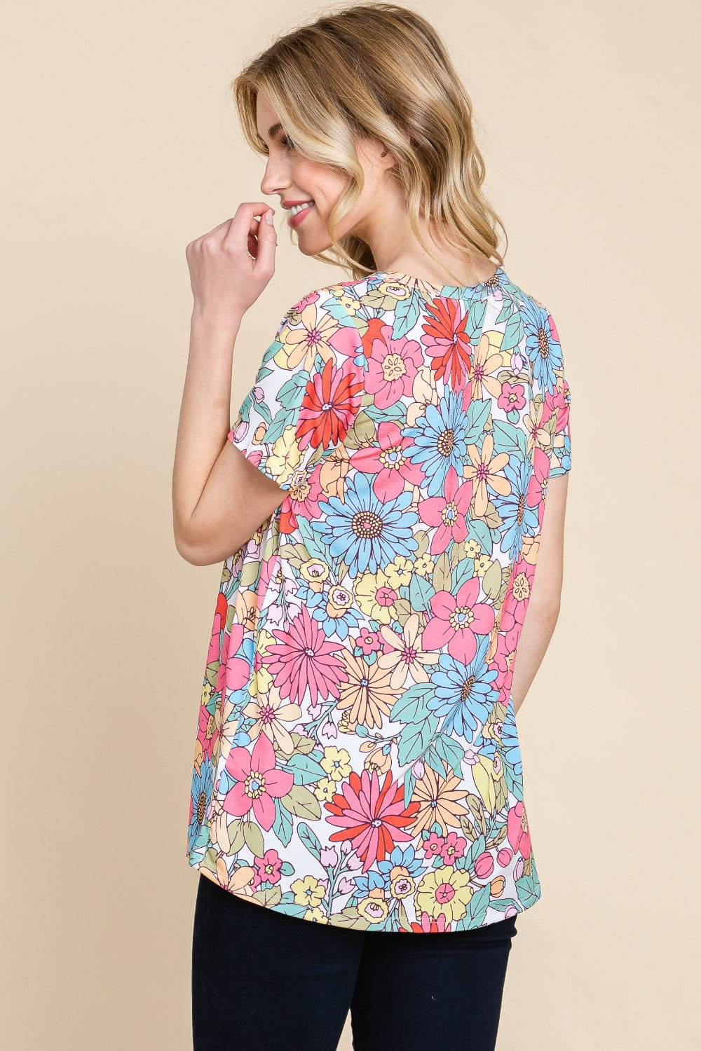 BOMBOM Floral Short Sleeve T-Shirt - Classique Collection