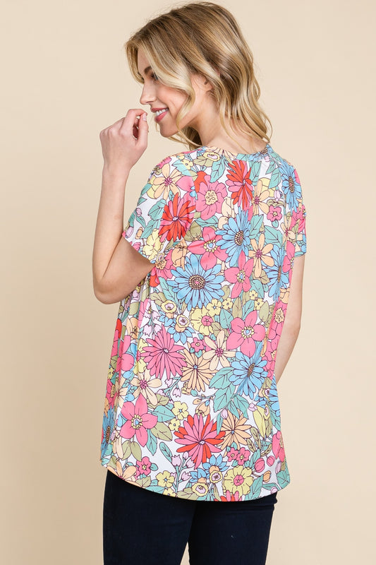 BOMBOM Floral Short Sleeve T-Shirt - Classique Collection