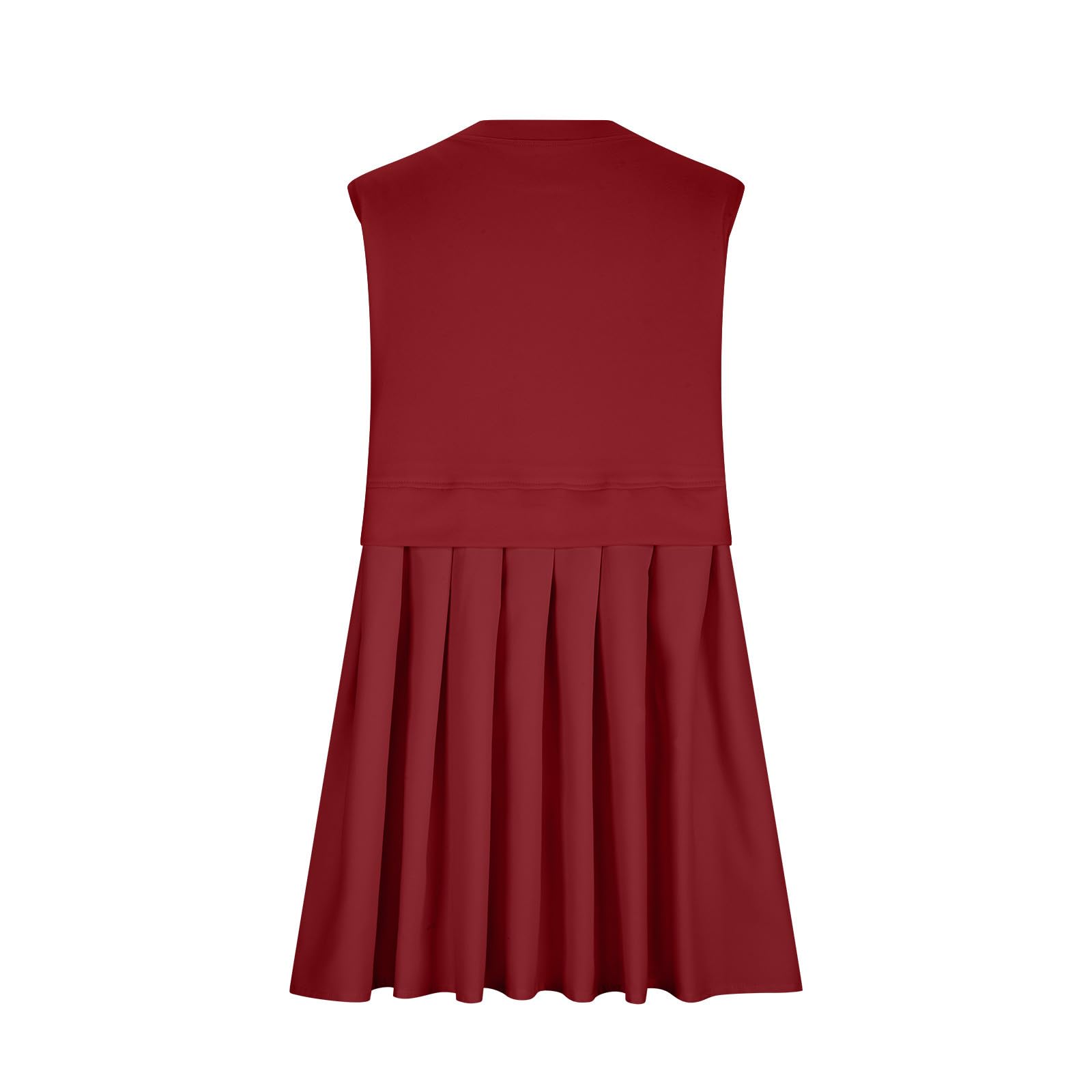 Pleated Round Neck Sleeveless Mini Dress - Classique Collection