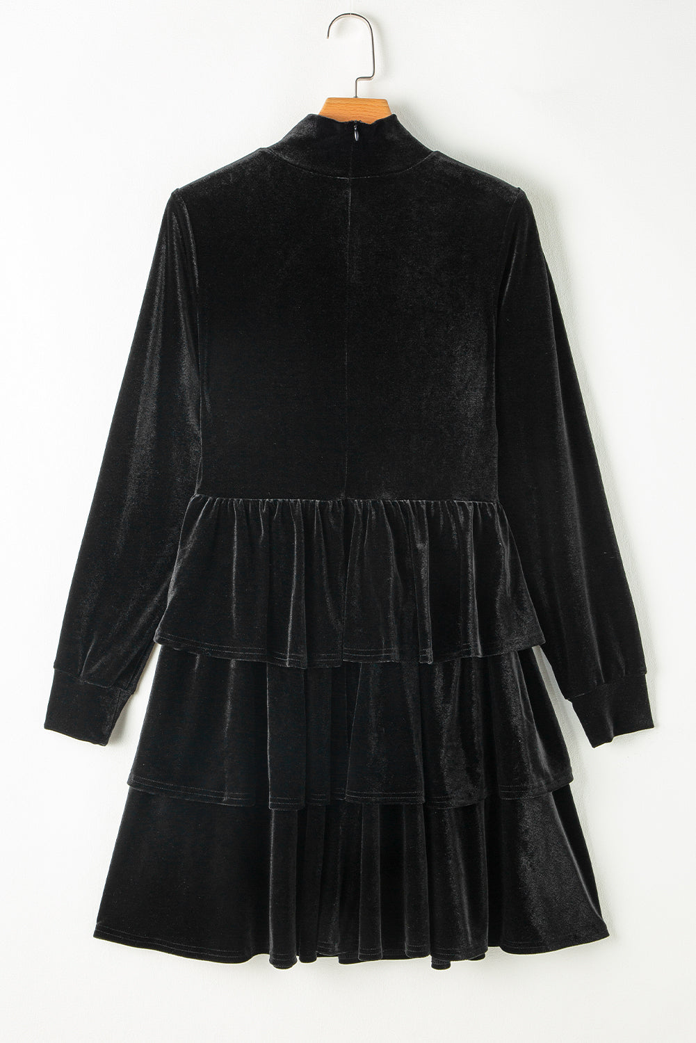 Ruffled Layered Long Sleeve Mini Dress - Classique Collection