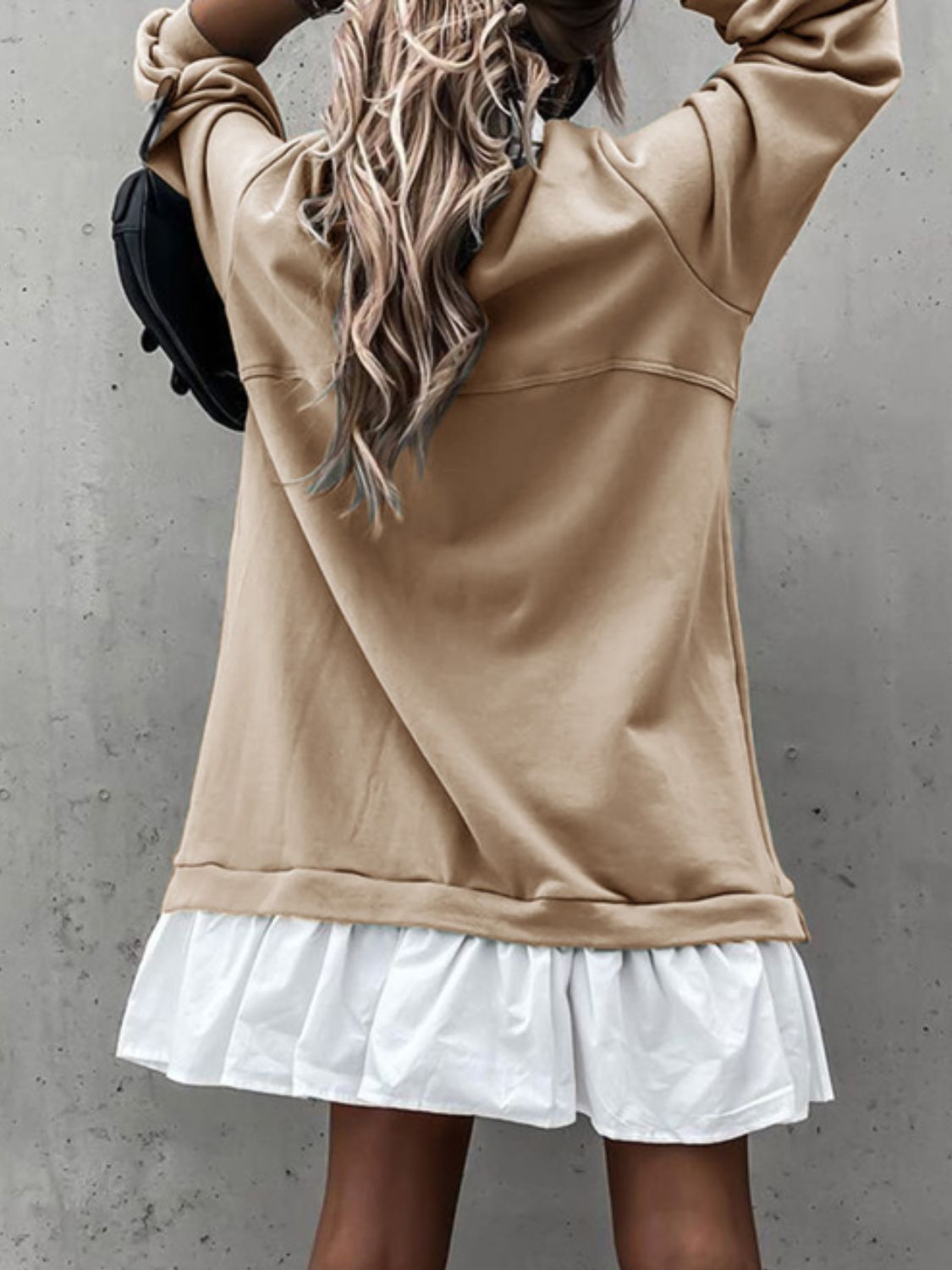 Devine Ruffle Hem Long Sleeve Mini Dress - Classique Collection