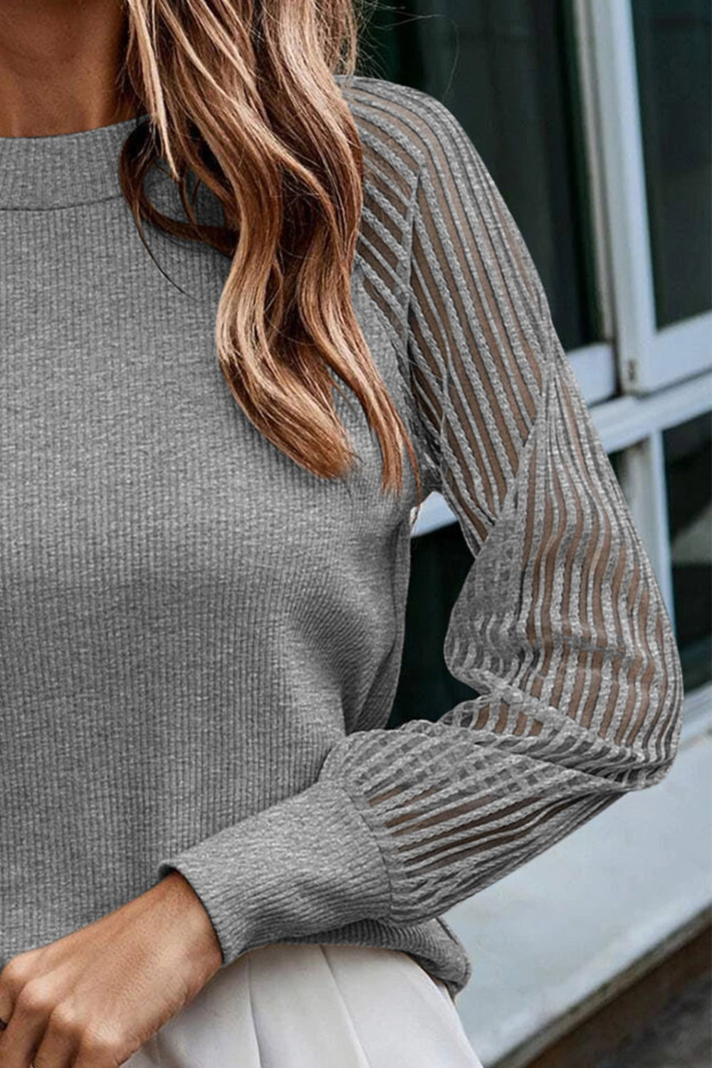 Round Neck Raglan Sleeve Knit Top - Classique Collection