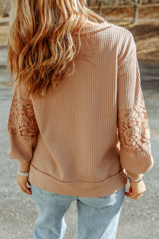 Crisscross V-Neck Waffle-Knit Top - Classique Collection
