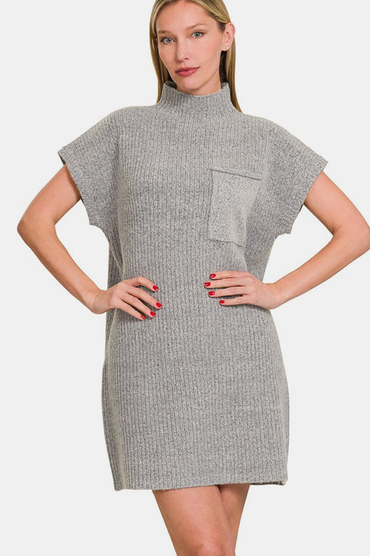 Zenana Short Sleeve Sweater Mini Dress - Classique Collection