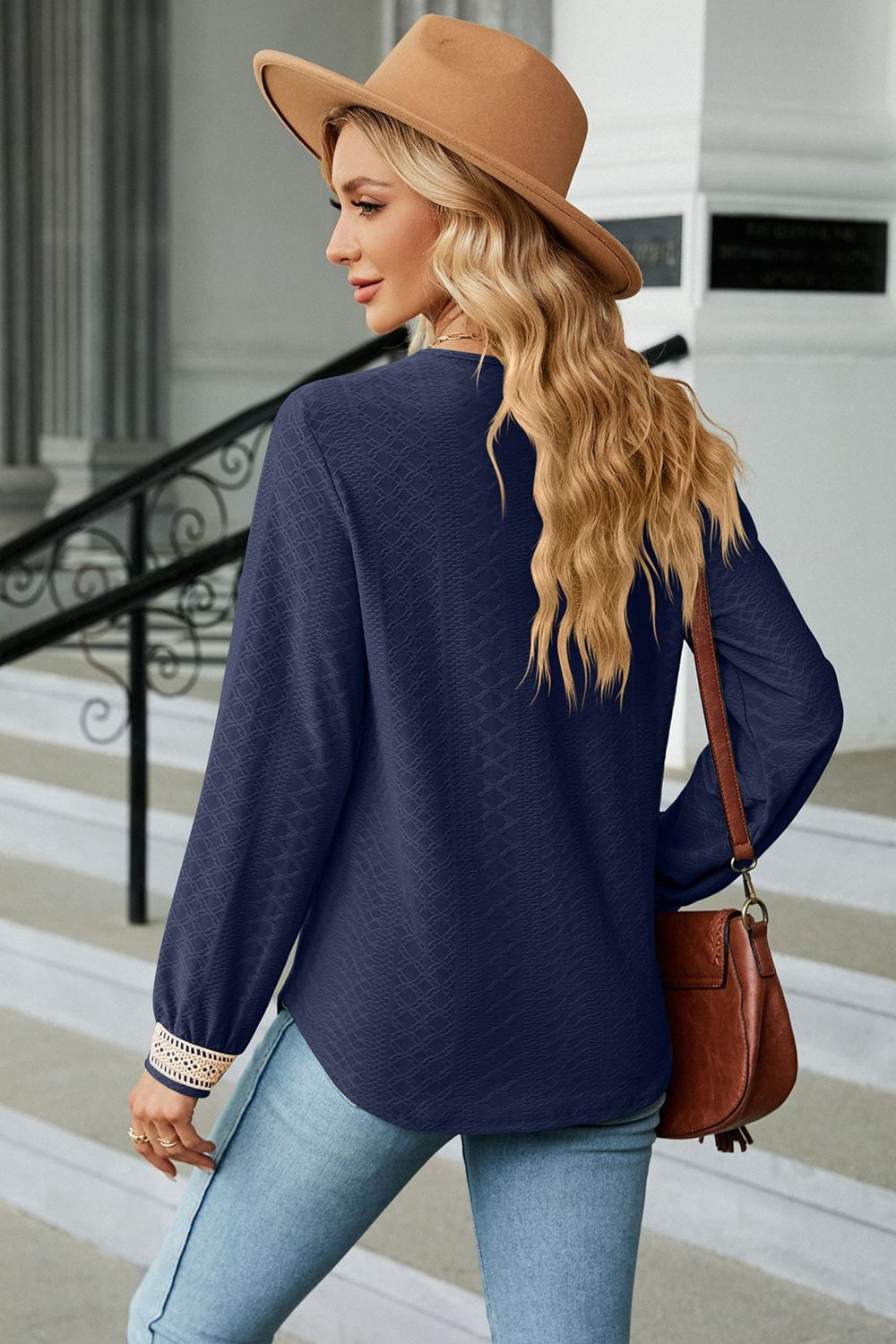V-Neck Long Sleeve Blouse - Classique Collection