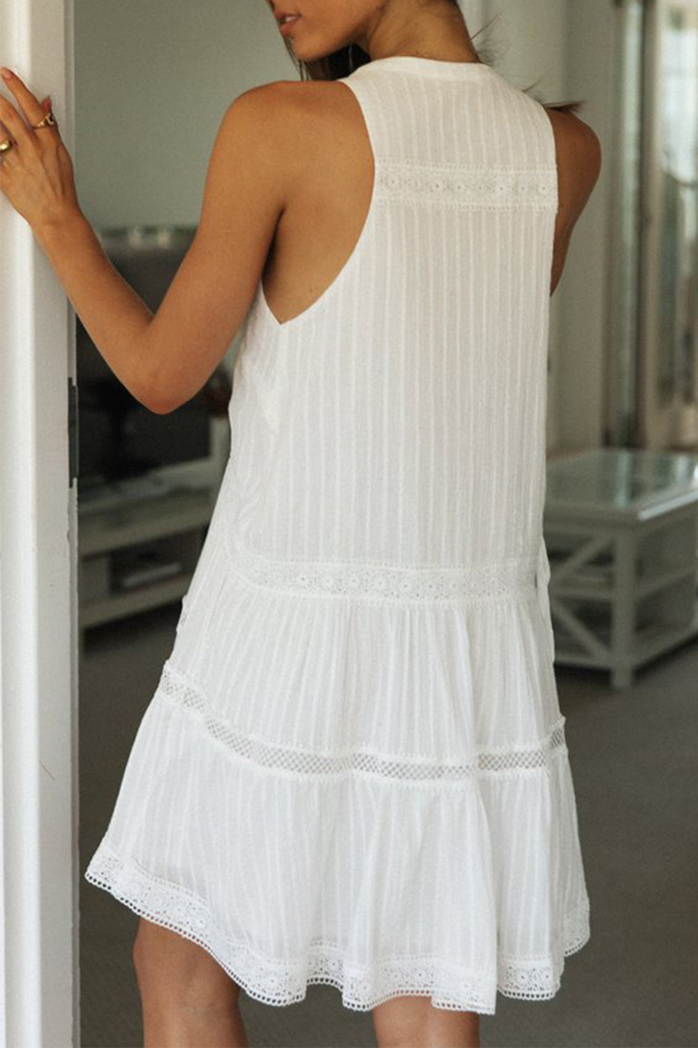 Half Button Sleeveless Mini Dress - Classique Collection