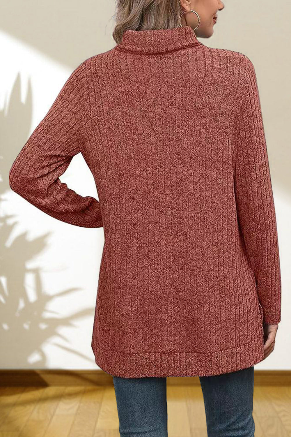 Turtleneck High Low Top - Classique Collection