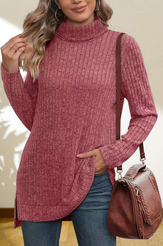 Turtleneck High Low Top - Classique Collection