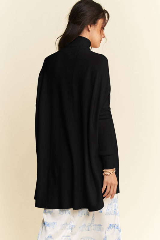 Davi & Dani High-Low Turtleneck Long Sleeve Knit Top - Classique Collection