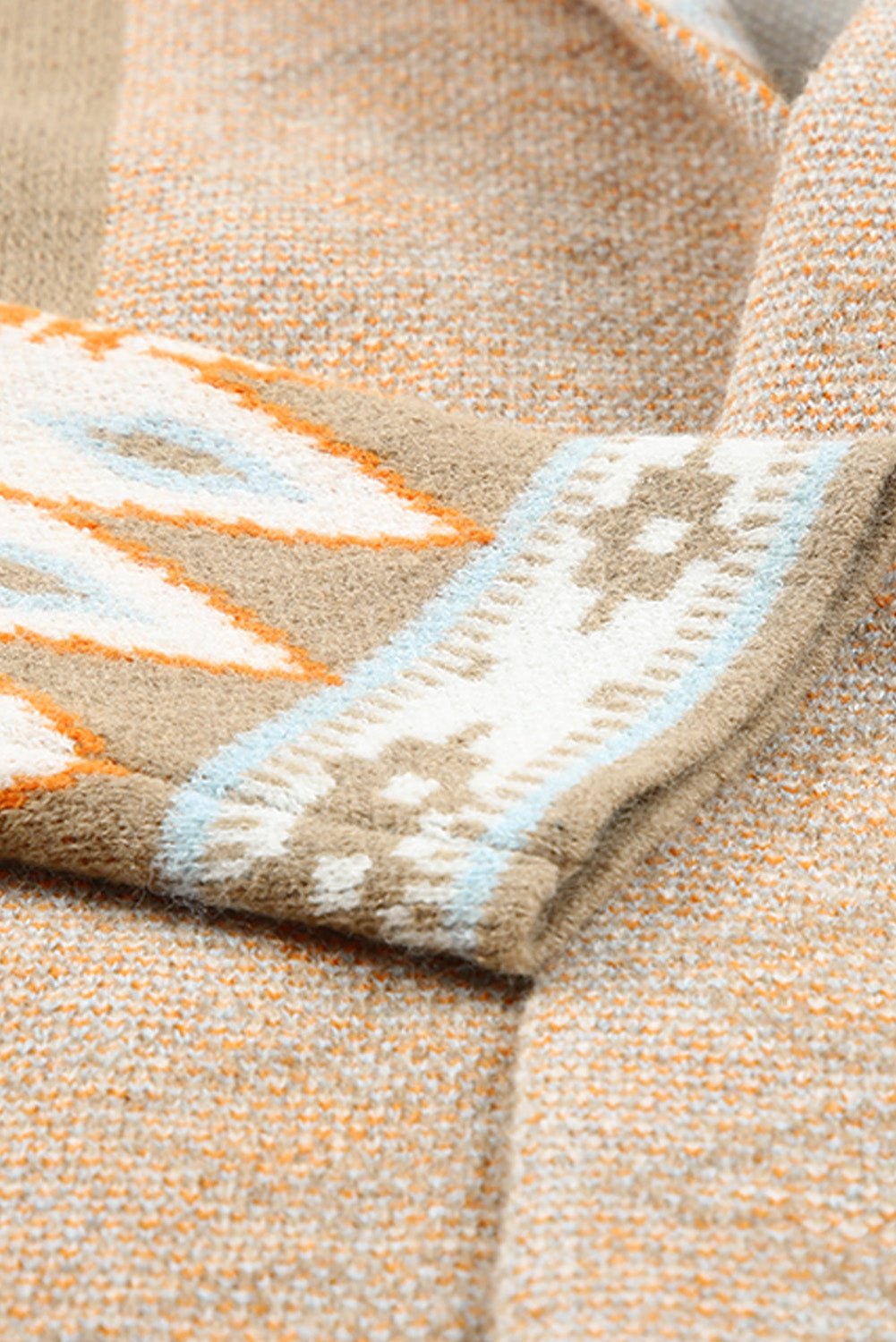 Geometric Open Front Long Sleeve Cardigan - ClassiQ