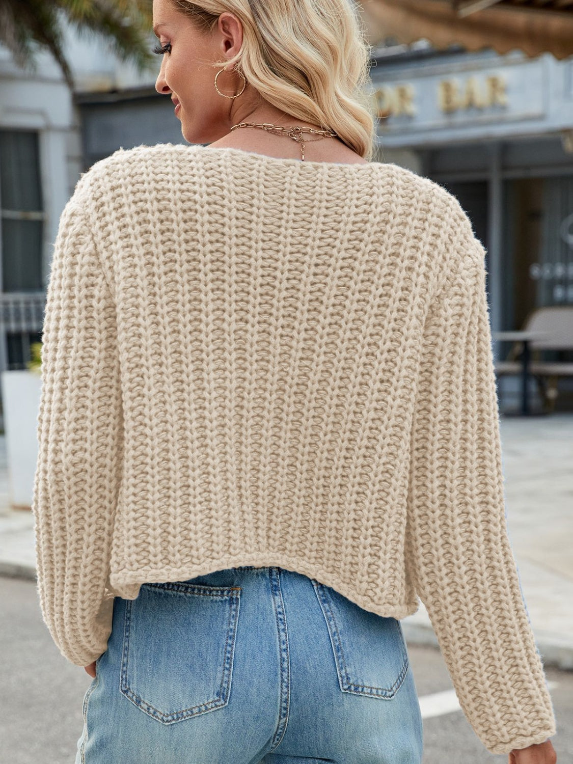 Round Neck Button Up Cardigan with Pockets - ClassiQ