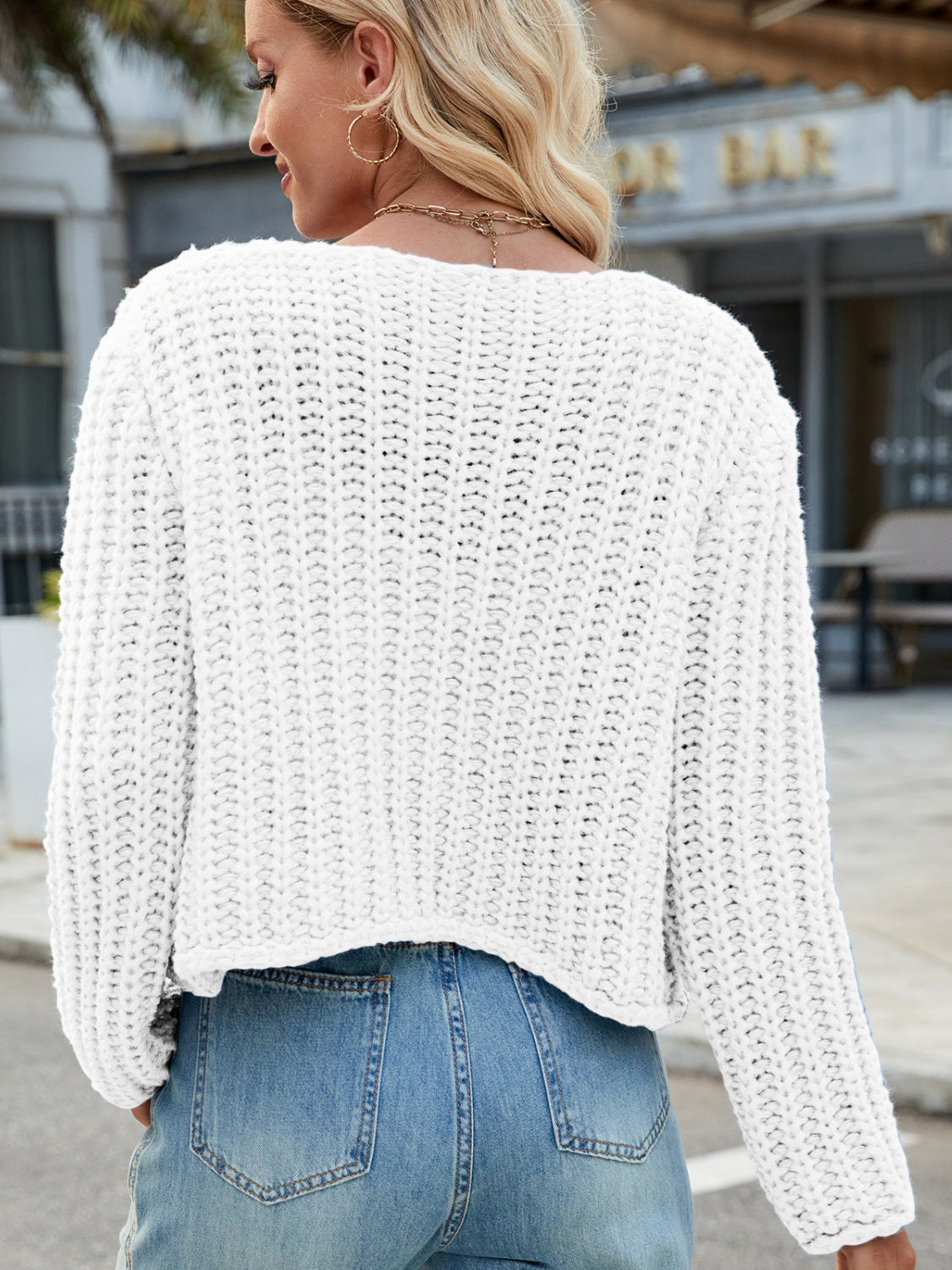 Round Neck Button Up Cardigan with Pockets - ClassiQ