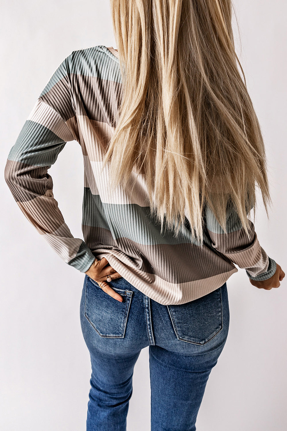 Wide Stripe Top with Pocket - ClassiQ