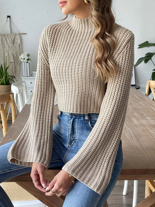 Mock Neck Long Sleeve Sweater - ClassiQ