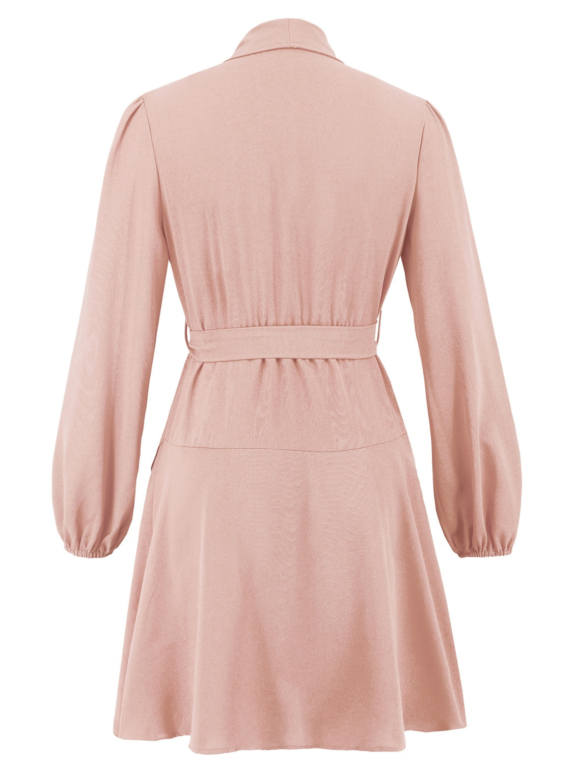 Surplice Tie Waist Long Sleeve Mini Dress - Classique Collection