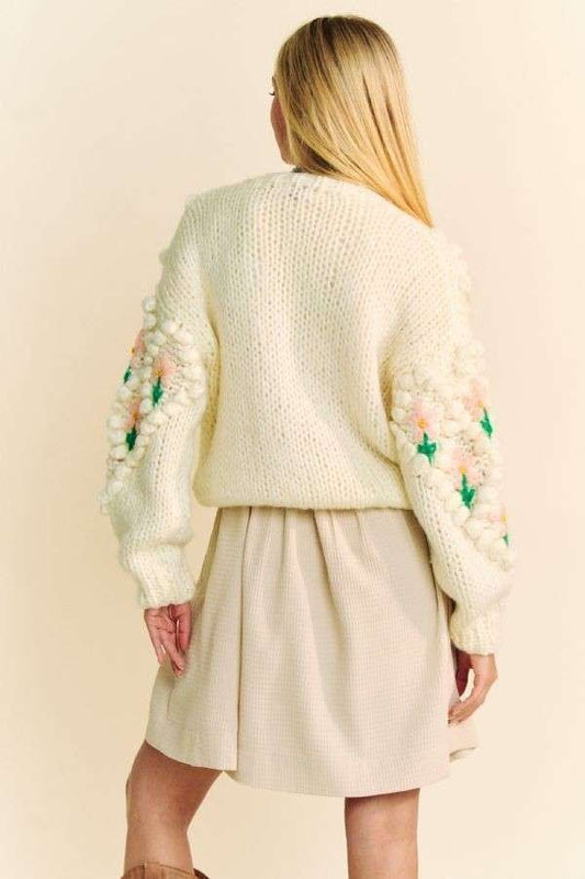 Davi & Dani Floral Pattern Button Down Cardigan - Classique Collection