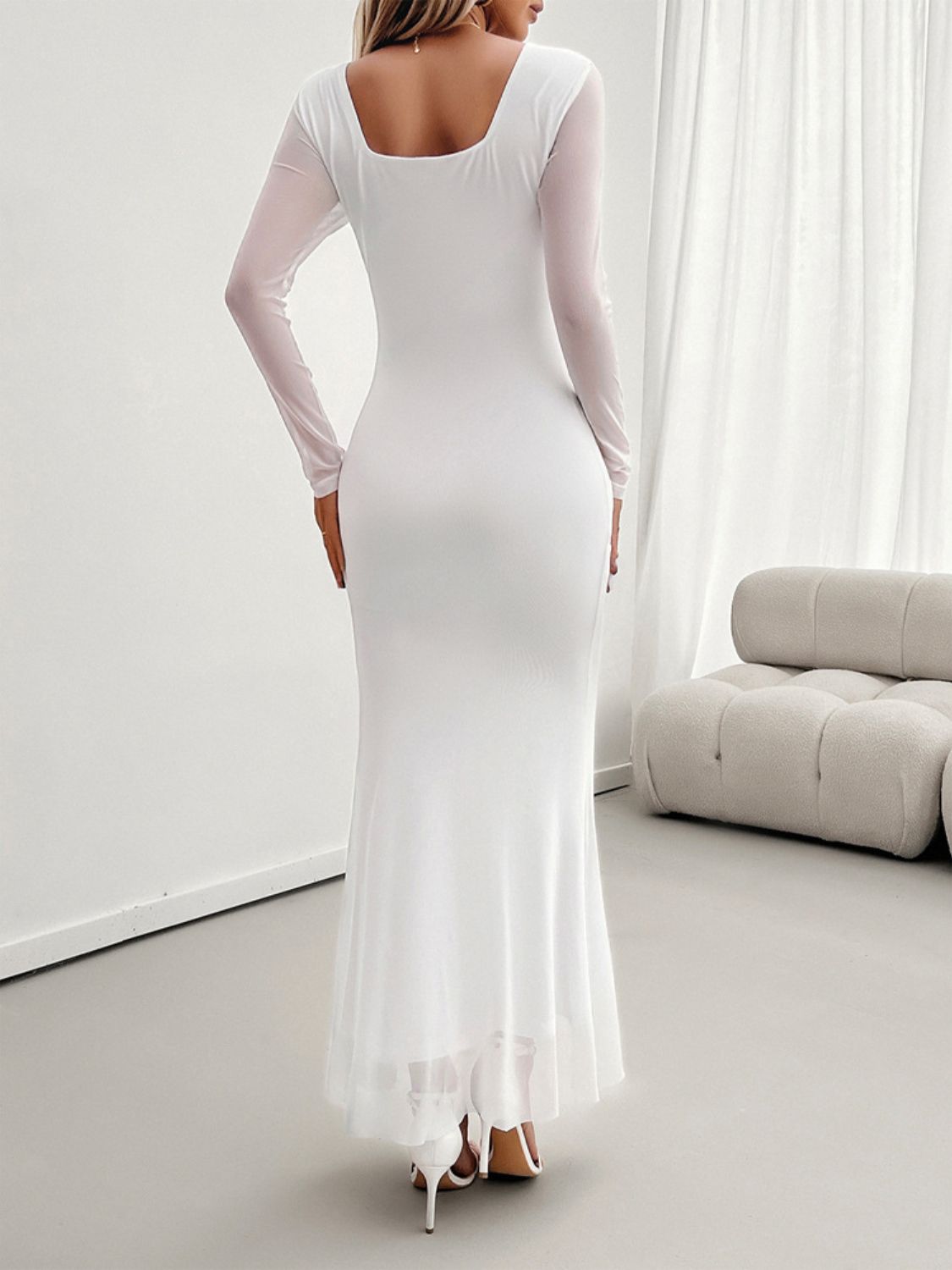 Devine Ruffled Surplice Long Sleeve Maxi Dress - Classique Collection
