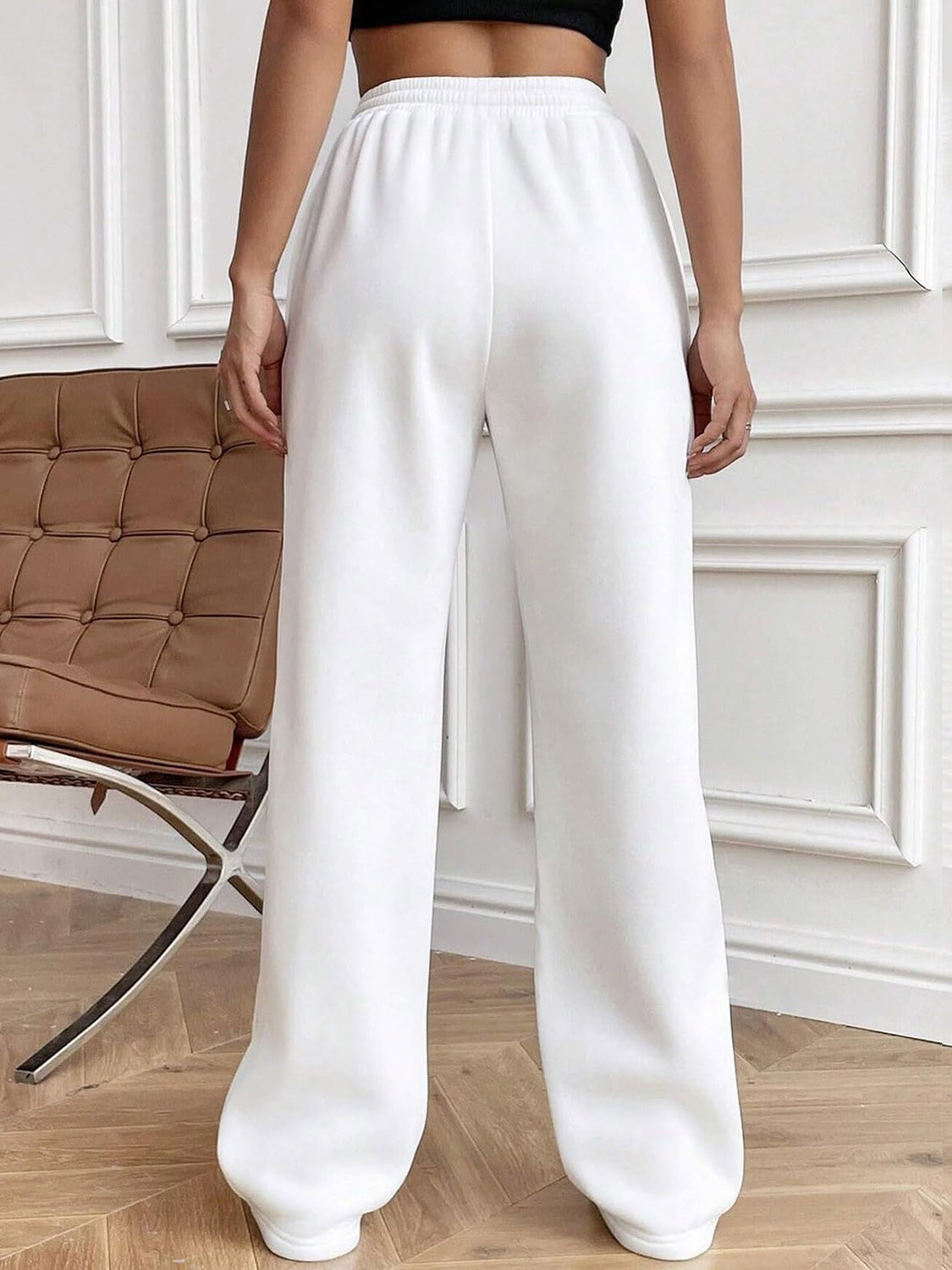 Drawstring Elastic Waist Pants with Pockets - ClassiQ