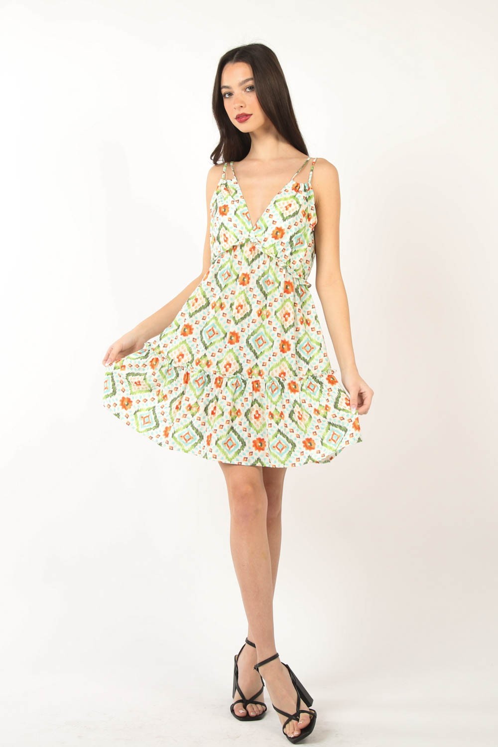 VERY J Floral Back Smocked Ruffled Mini Dress - Classique Collection
