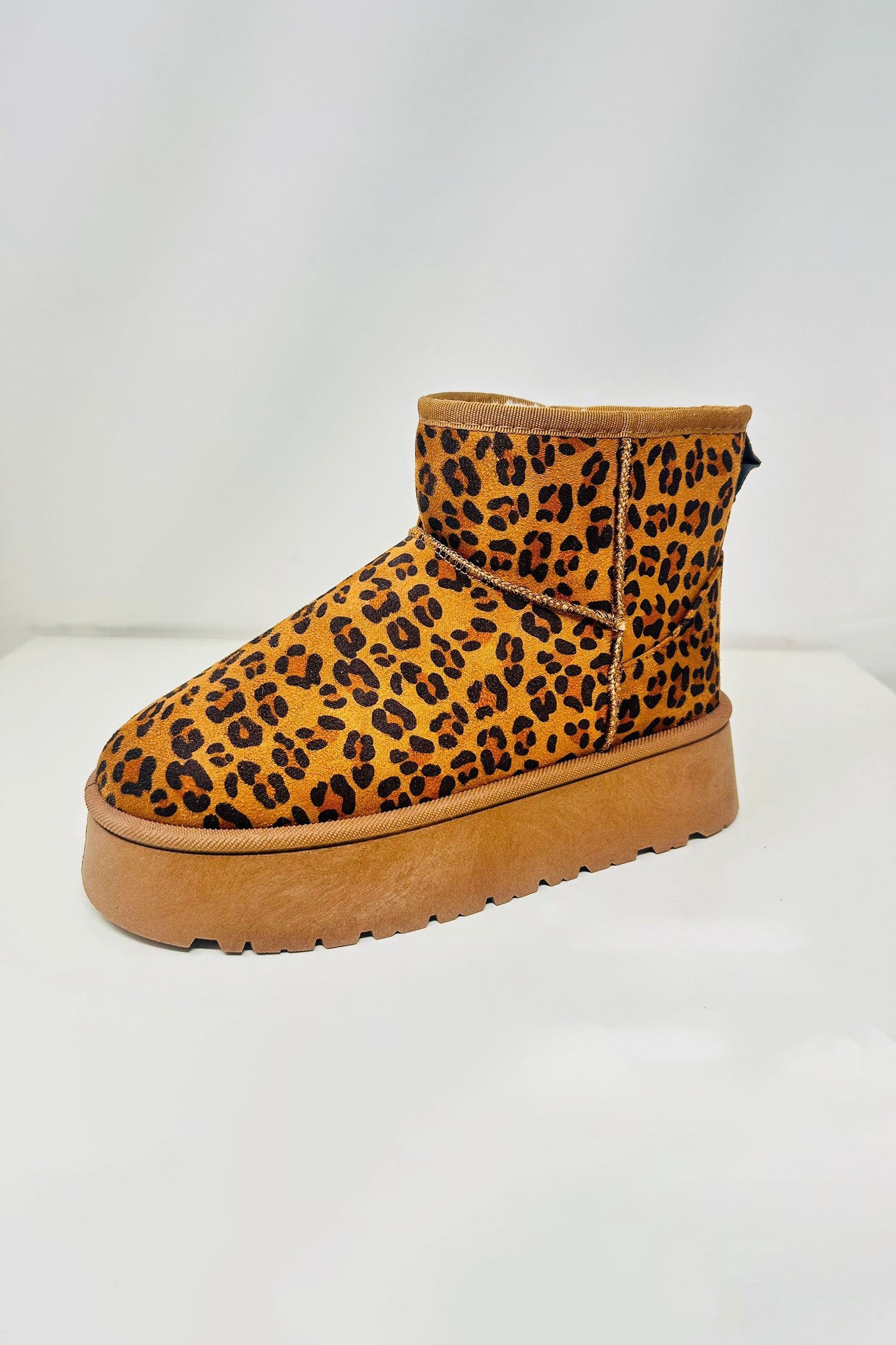 WILD DIVA Thermal Furry Leopard Platform Booties - Classique Collection
