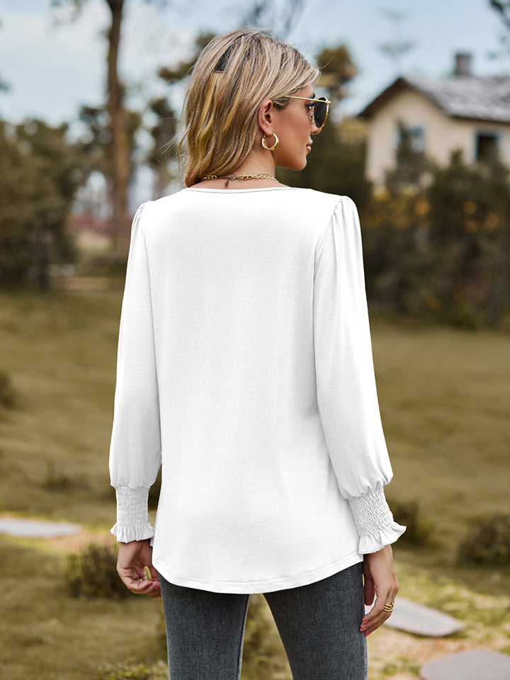 Puff Sleeve Pleated Blouse - Classique Collection