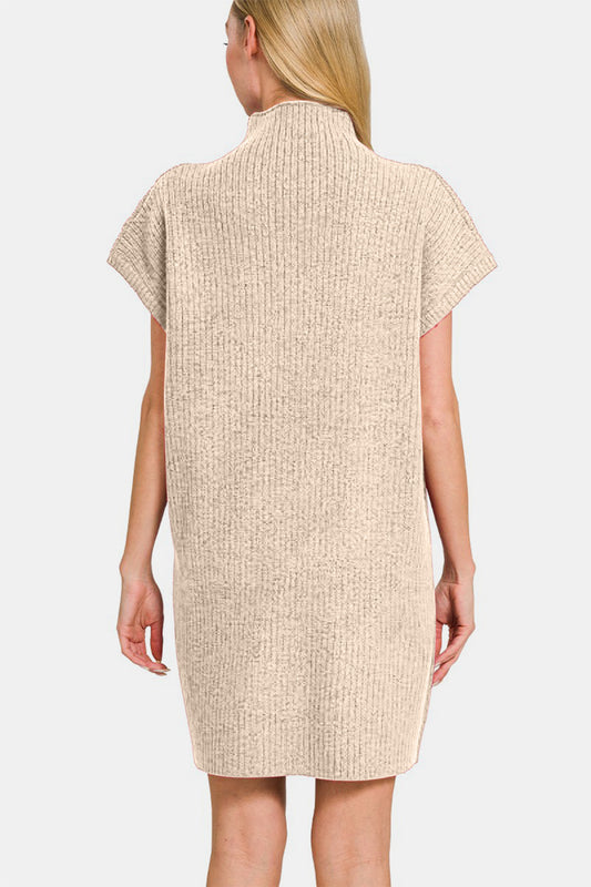 Zenana Short Sleeve Sweater Mini Dress - Classique Collection