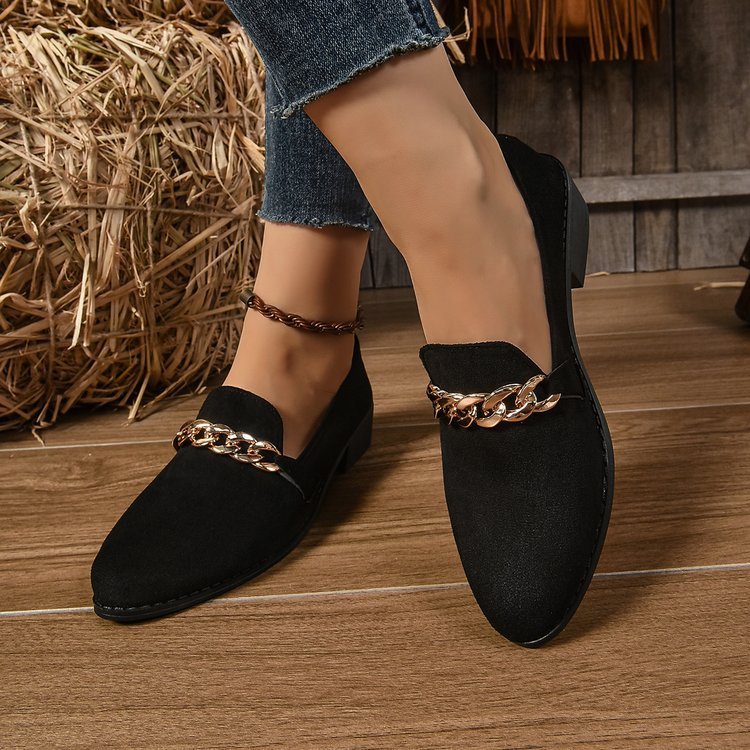 Pointed Toe Chunky Heel Stylish Casual Shoes Women Trendsi
