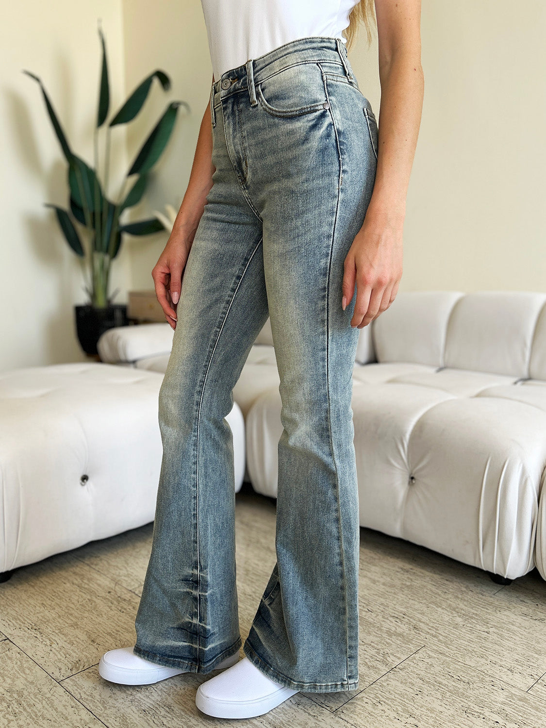 Judy Blue Full Size Mid Rise Flare Jeans - Classique Collection