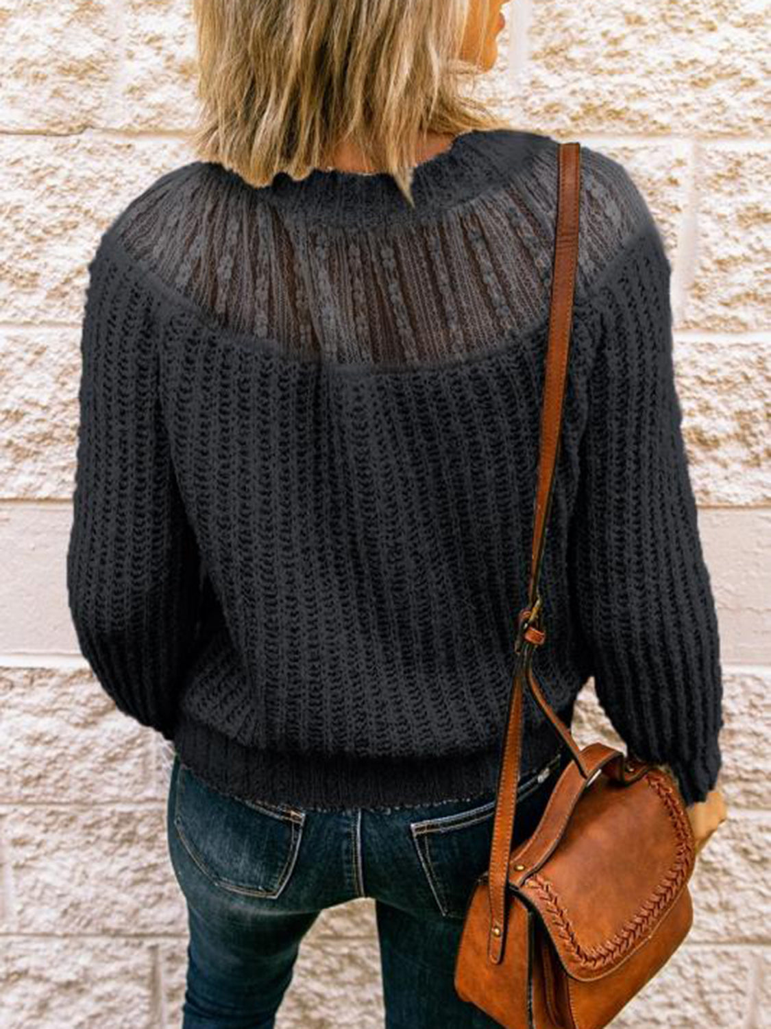 Round Neck Rib-Knit Sweater - Classique Collection