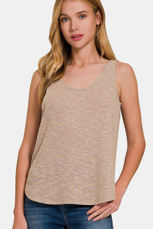 Zenana Curved Hem Round Neck Tank - Classique Collection