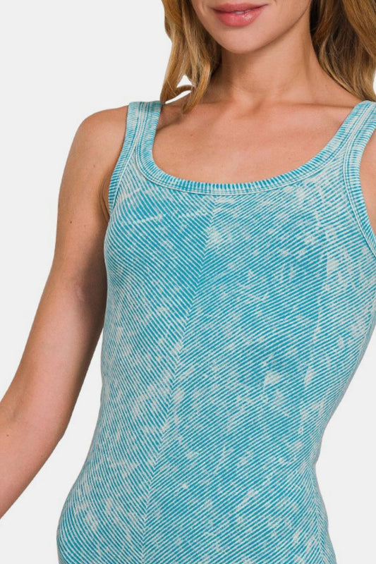 Zenana Ribbed Scoop Neck Tank - Classique Collection