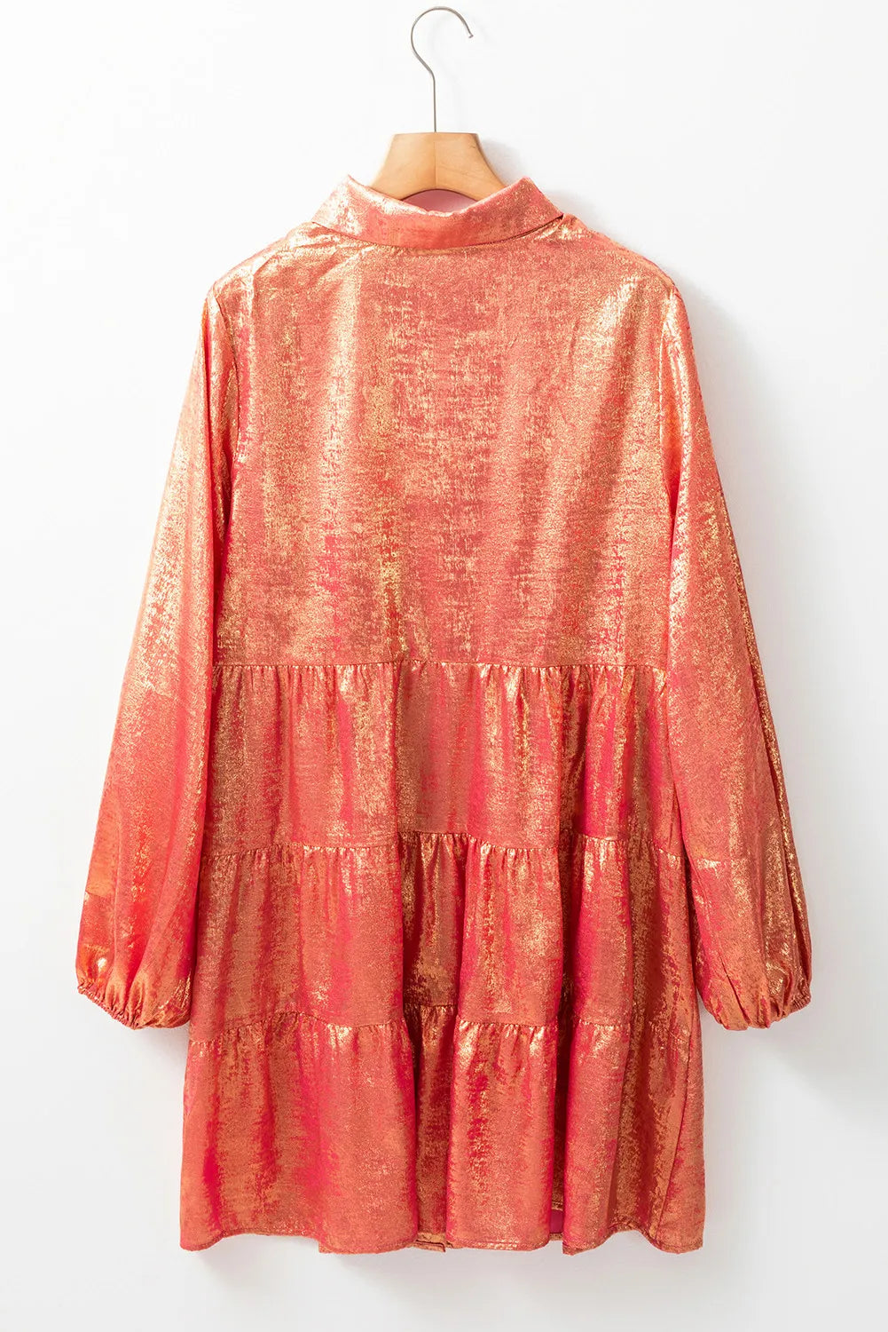 Metallic Sheen Long Sleeve Mini Dress - Classique Collection