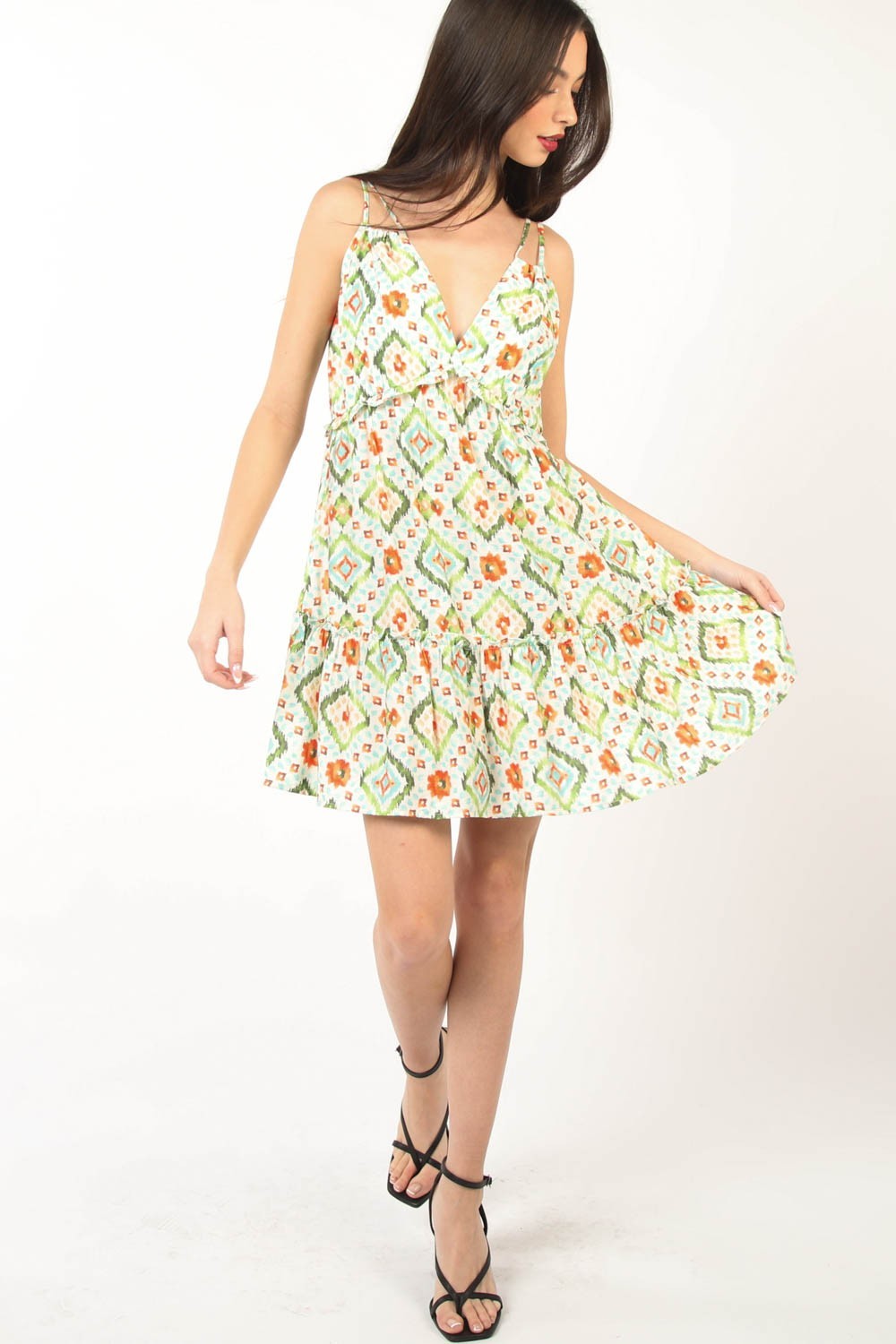 VERY J Floral Back Smocked Ruffled Mini Dress - Classique Collection