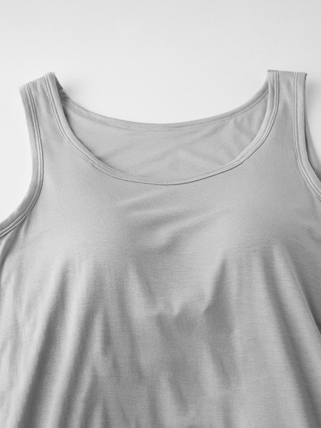 Round Neck Wide Strap Mini Tank Dress with Bra - Classique Collection