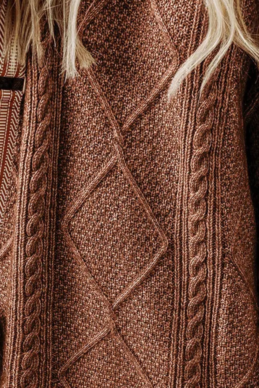 Cable-Knit Round Neck Sweater Dress - Classique Collection