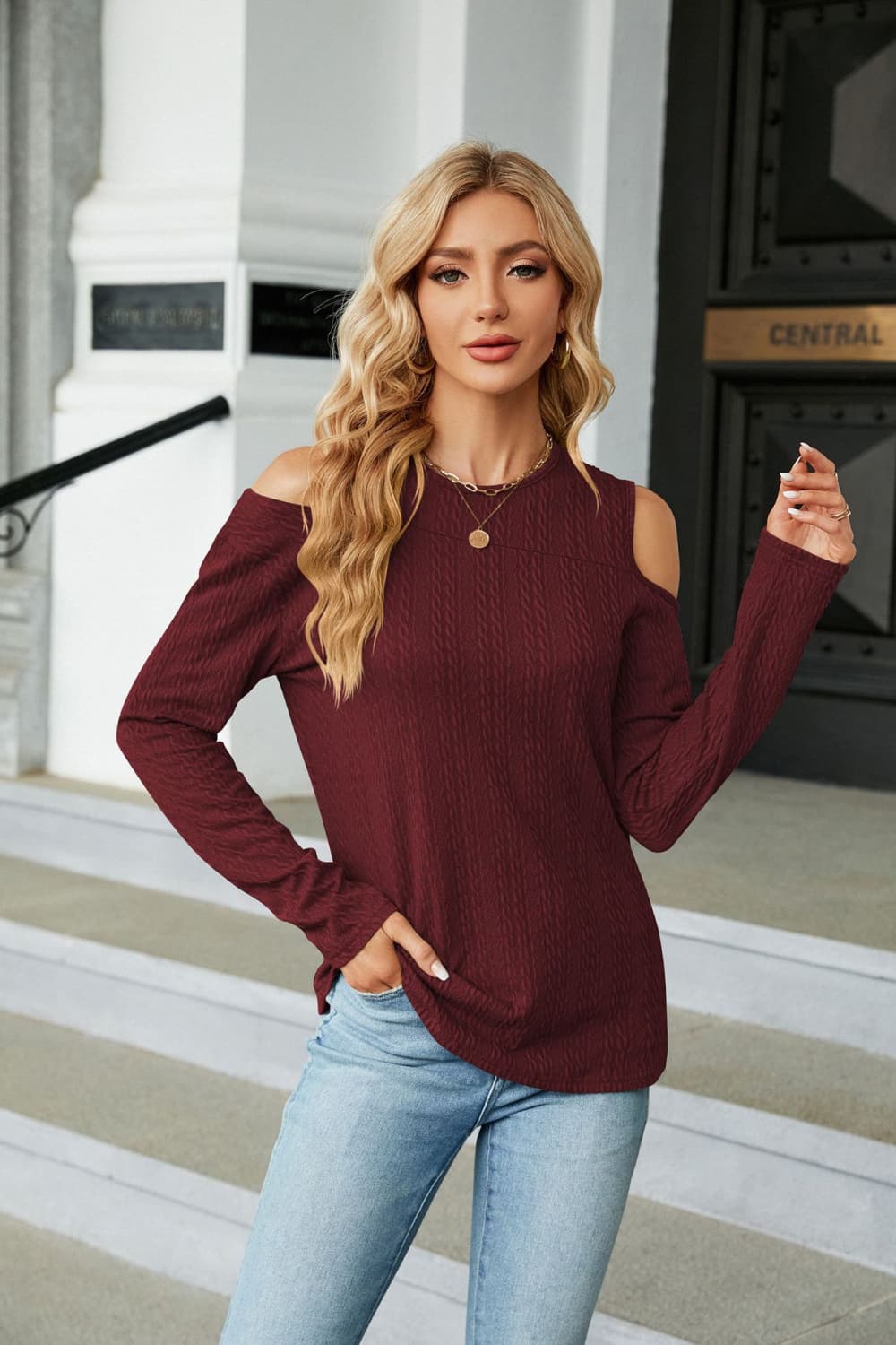 Dropped Shoulder Long Sleeve Blouse - Classique Collection