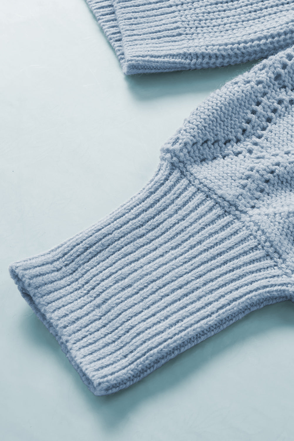 Openwork V-Neck Button Up Cardigan - ClassiQ