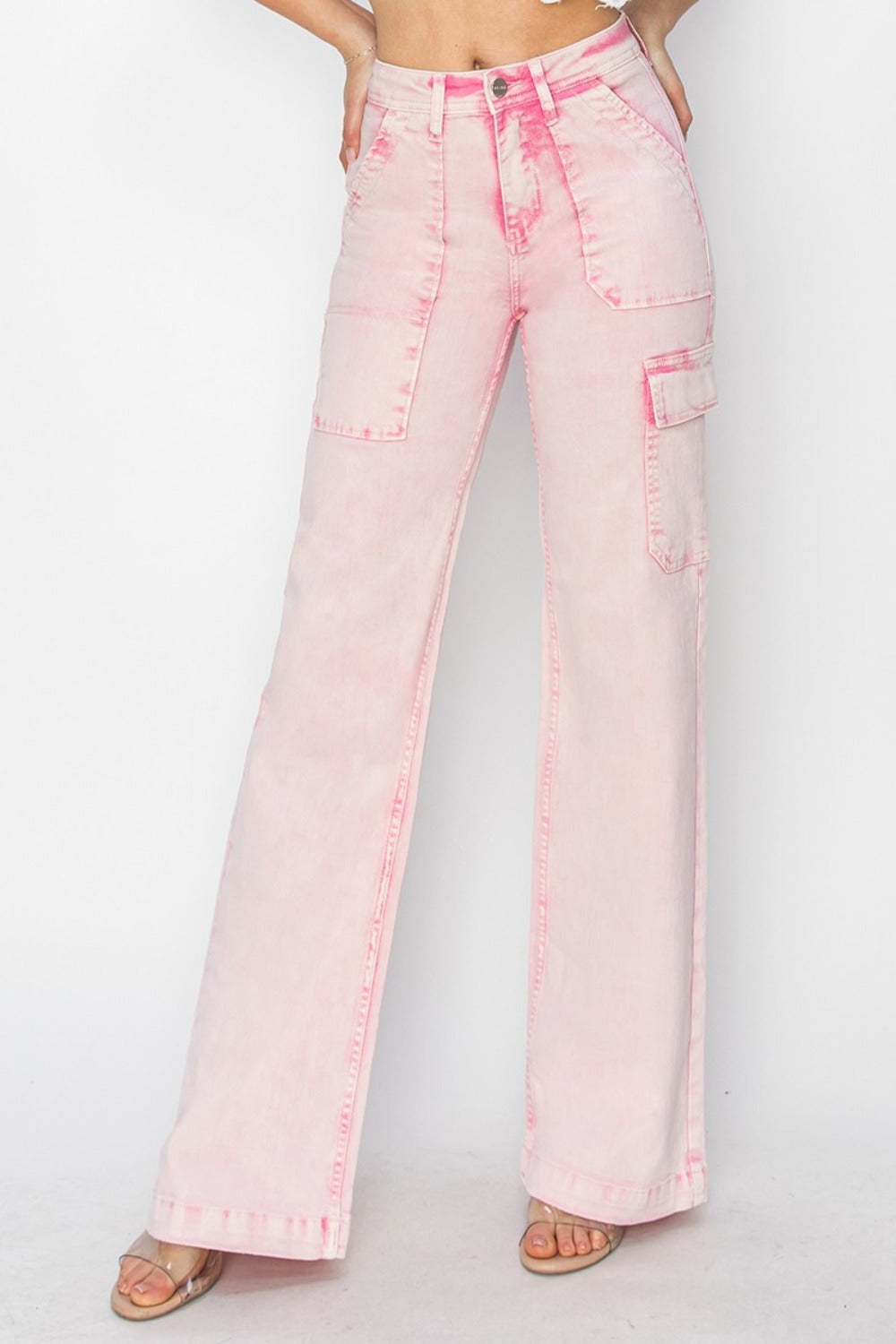 RISEN Full Size High Rise Cargo Pocket Jeans - Classique Collection