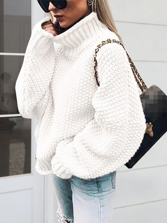 Turtleneck Long Sleeve Sweater - ClassiQ
