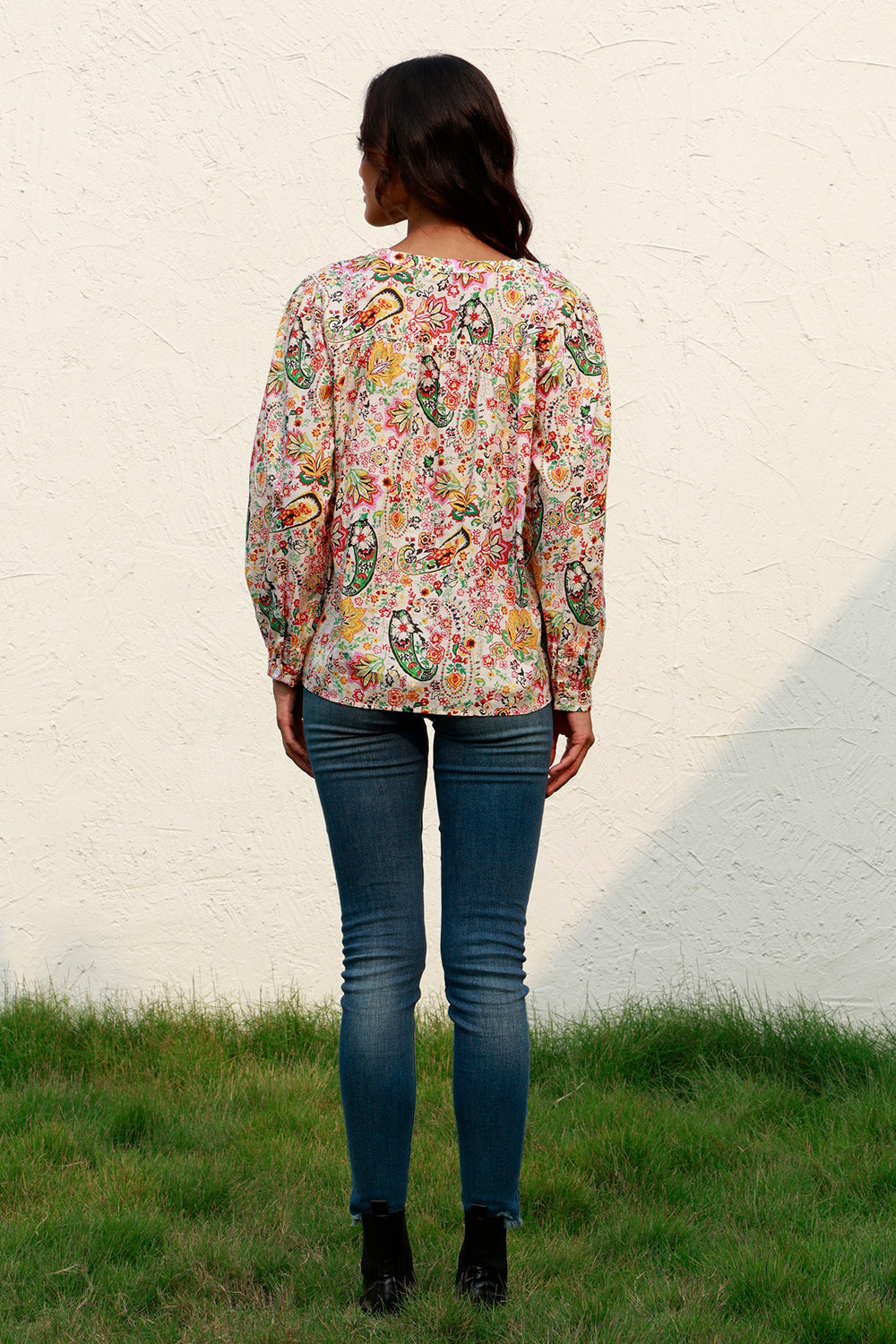 Printed Round Neck Long Sleeve Shirt - Classique Collection