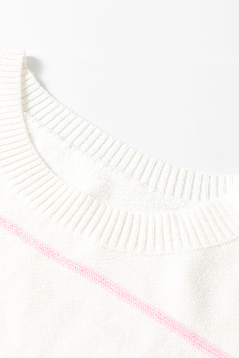 Striped Half Sleeve Drop Shoulder Sweater - Classique Collection