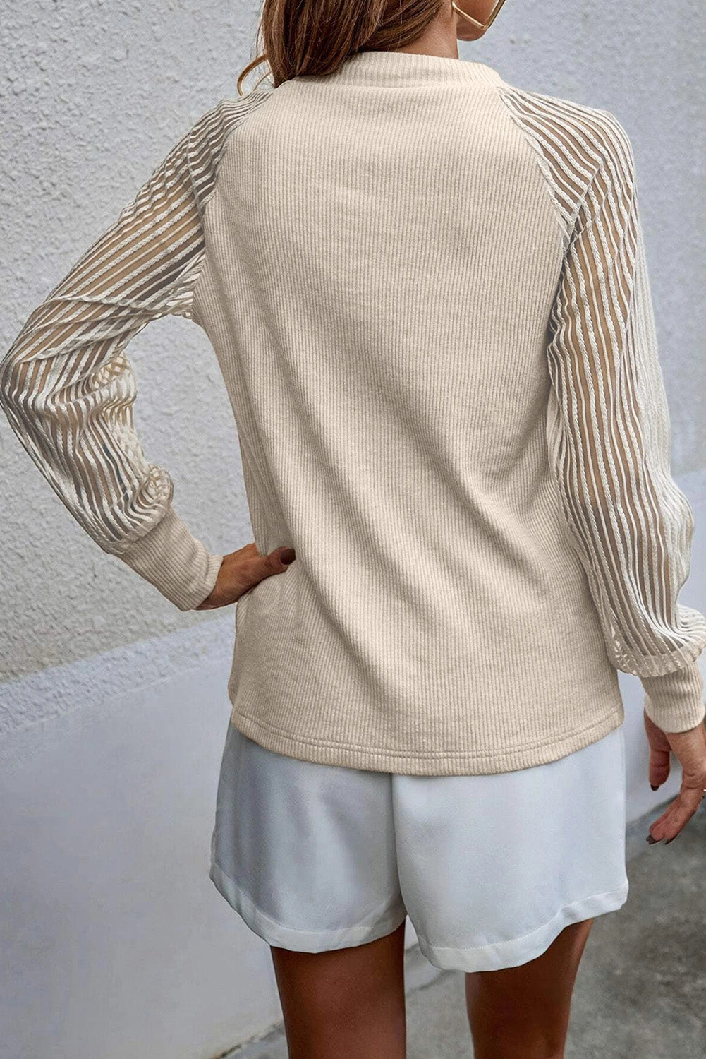 Round Neck Raglan Sleeve Knit Top - Classique Collection