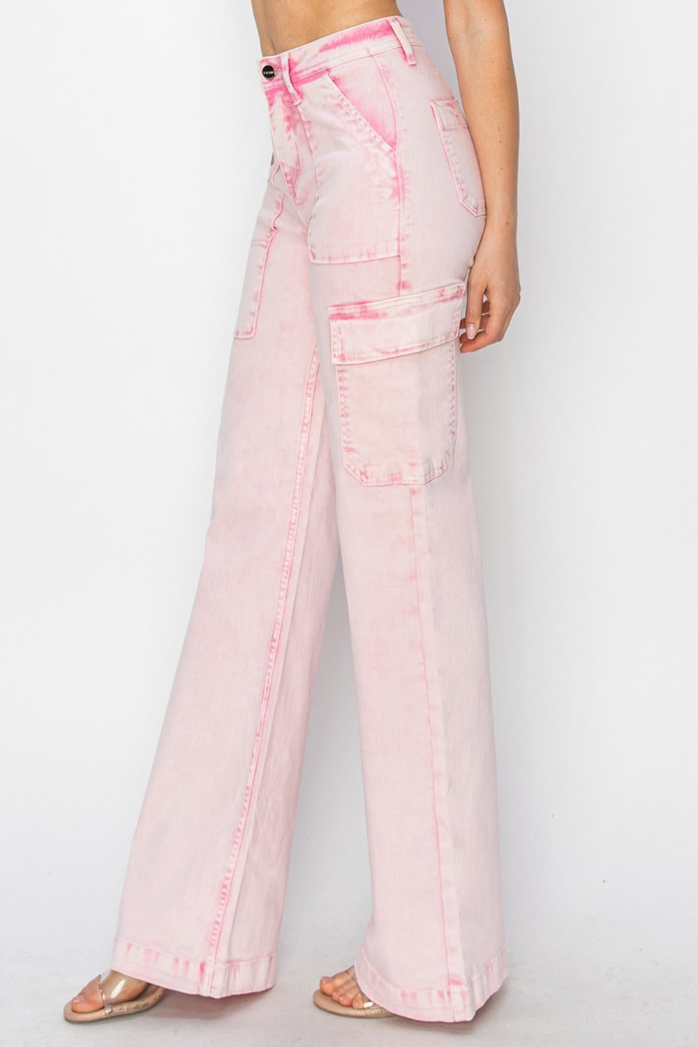 RISEN Full Size High Rise Cargo Pocket Jeans - Classique Collection