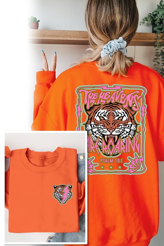 Heavens Roaring Tiger Graphic Fleece Sweatshirts - Classique Collection