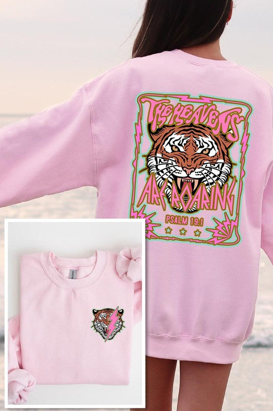 Heavens Roaring Tiger Graphic Fleece Sweatshirts - Classique Collection