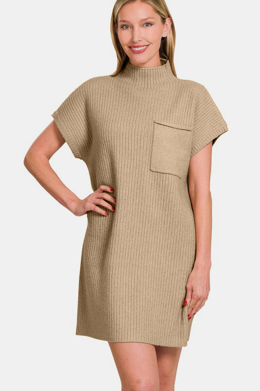 Zenana Short Sleeve Sweater Mini Dress - Classique Collection