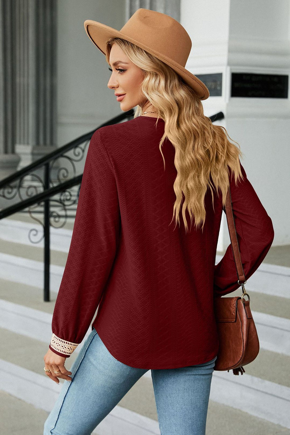 V-Neck Long Sleeve Blouse - Classique Collection
