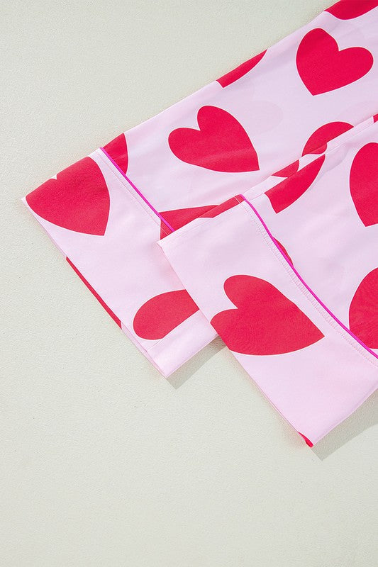 Pink Classic Heart Valentines Pajamas Set - Classique Collection
