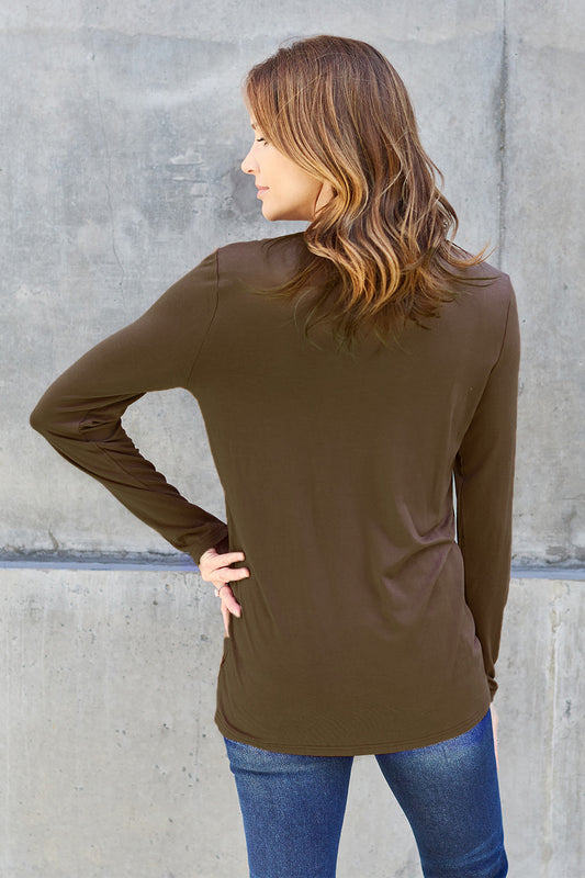 Basic Bae Full Size Round Neck Long Sleeve Top - Classique Collection